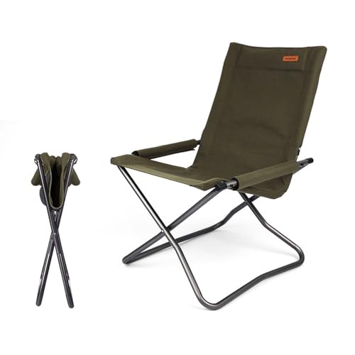 Klappbarer Campingstuhl Folding Chair Tragbare Gartenstühle Robuste Klappstühle Strand Angeln Outdoor Sport Unterstützt 250 Kg-Green von AFHDKB