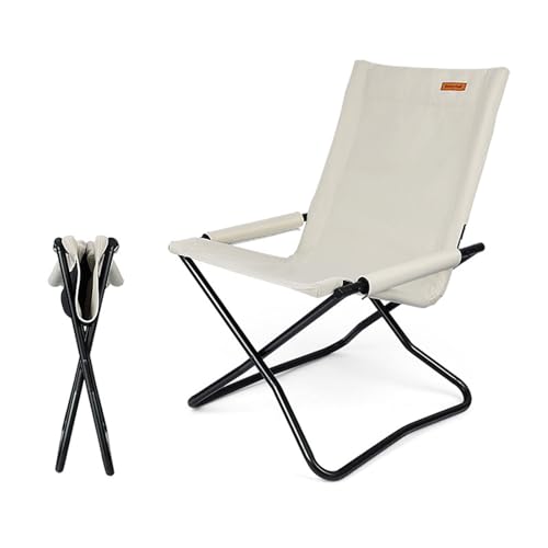 Klappbarer Campingstuhl Folding Chair Tragbare Gartenstühle Robuste Klappstühle Strand Angeln Outdoor Sport Unterstützt 250 Kg-White von AFHDKB