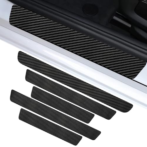 AFHGZZB Autotürschwellenschutz, für VW Caddy 5 (V) SB I 2020-2024 Anti Scratch Türschweller SchutzEinstiegsleiste aus KohlefaserWasserdicht rutschfest von AFHGZZB