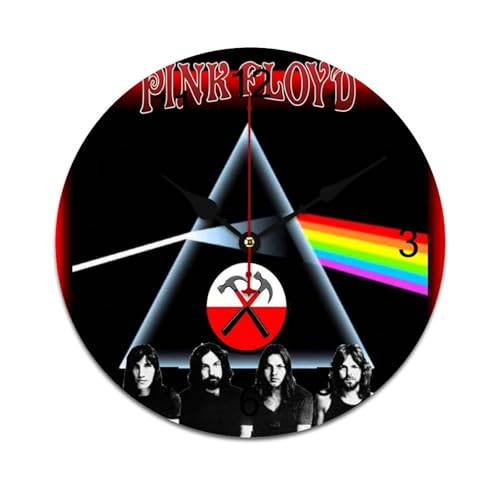 AFLJNYNN Pink Floyd minimalistische PVC-Wanduhr mit flüsterleiser Sekunde und rahmenlosem Design, perfekt für Schlafzimmer-Dekor, Arbeitsbereiche oder Bürowände. von AFLJNYNN