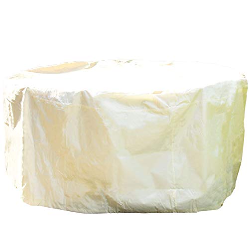 AFP Gartenmöbel Schutzhülle runde Tischgruppe, beige, Ø 120cm - Gartenmöbel Abdeckung WOODSAFE - atmungsaktive Schutzhaube/Abdeckplane / 2 Jutesäckchen Gratiszugabe von AFP