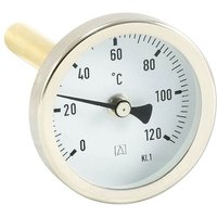 AFRISO Bimetall-Industriethermometer - Gehäuse Stahlblech verzinkt (Ø 63 mm), 1/2'' x 100 mm, Skala 0-120 °C von AFRISO