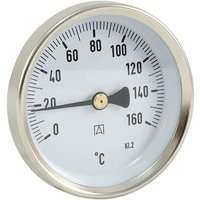 AFRISO Bimetall-Solar-Thermometer - Gehäuse Stahlblech verzinkt (Ø 63 mm), 1/2'' x 40 mm, Skala 0-160 °C, SCHWARZ von AFRISO