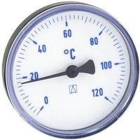 AFRISO Bimetall-Thermometer - Gehäuse ABS-Kunststoff schwarz (Ø 63 mm), 1/2'' x 40 mm, Skala 0-120 °C, BLAU von AFRISO