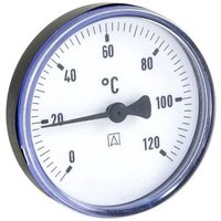 AFRISO Bimetall-Thermometer - Gehäuse ABS-Kunststoff schwarz (Ø 63 mm), 1/2'' x 40 mm, Skala 0-120 °C, SCHWARZ von AFRISO