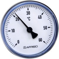 AFRISO Bimetall-Thermometer - Gehäuse ABS-Kunststoff schwarz (Ø 63 mm), 1/2'' x 40 mm, Skala 0-60 °C, SCHWARZ von AFRISO