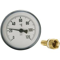 Afriso - Bimetall Thermometer Zeigerthermometer 0°C-120°C mit Tauchhülse 1/2 'ø 100x100 mm' von AFRISO