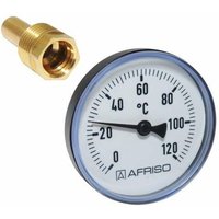 Afriso - Bimetall Thermometer mit Tauchhülse 1/2" ag ø 80mm Länge 40mm 63706 von AFRISO