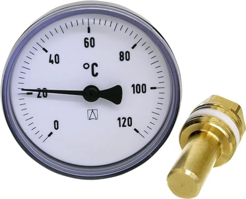 Afriso Bimetall-Thermometer schwarz, Ø 63mm, axial, DN15 von Afriso