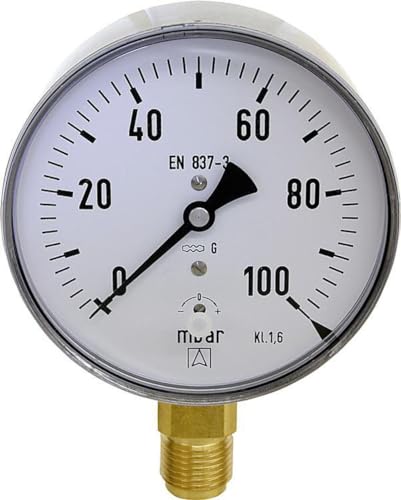 Kapselfedermanometer Gas 0 - 40 mbar Gehäuse: Edelstahl Anschluss: R 1/2" Anschlussart: radial nach unten von Afriso