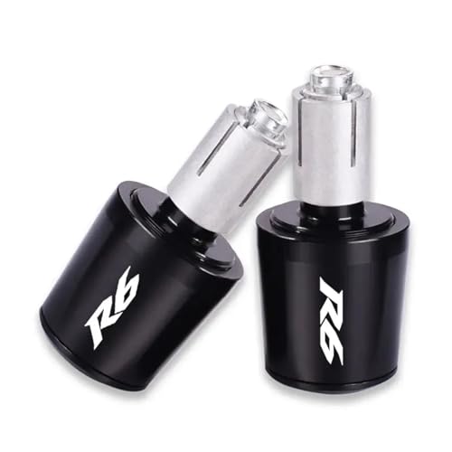 AFSDK Lenkergewichte Motorrad Für Y-amaha YZFR6 YZF-R6 YZF R6 R6S 1999-2015 Motorrad CNC Lenker Lenkergriffe Kappe Endgriff Stecker Kappe Zubehör(Black) von AFGIFT