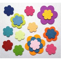 Filz Blume 10Er Set 4-6-8 cm Viele Farben von AFStrendshop