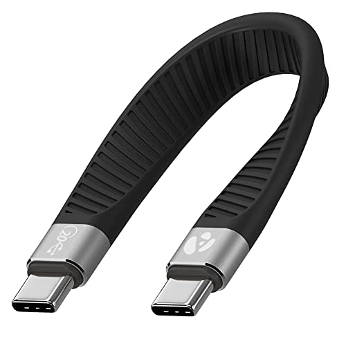 Afterplug kurzes USB-C auf USB C Kabel [0.2 m 6 Zoll], 100 W 5 A PD schnelles Aufladen, 3.1 Gen 2 10 Gbps Daten für MacBook, iPad Pro, Surface, Chromebook, Samsung S20, externe SSD, Power Bank von Afterplug
