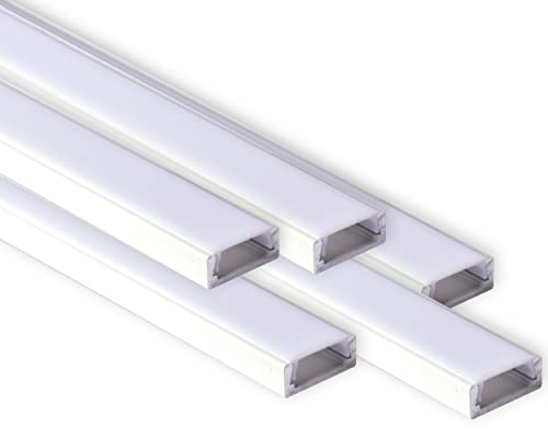 AFTERTECH 5 x 2 m (10 m) 1506B 15 x 6 mm Aluminium-Profil weiß für LED-Streifen starr 2 m + Abdeckung (5 x 2 m 1506 Weiß milk) von AFTERTECH
