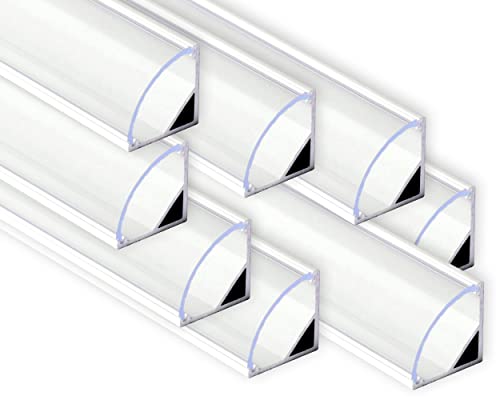 AFTERTECH 8 x 2 Meter (16 M) 1616B 16 x 16 mm Aluminiumprofil Weiß für LED-Streifen Stab 2 m + Abdeckung (8 x 2 Meter 1616 Weiß) von AFTERTECH