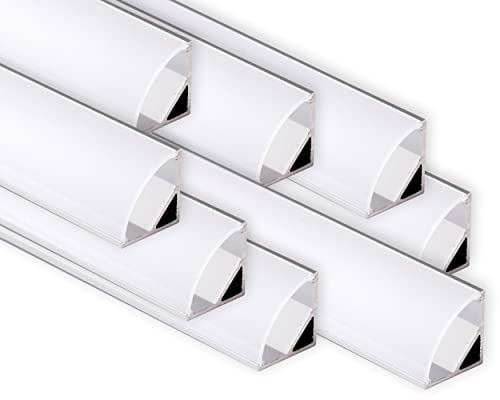 AFTERTECH 8 x 2 m (16 m) 1616 16 x 16 mm Aluminium-Profil für LED-Streifen, starr, 2 m, mit Abdeckung (8 x 2 m, 1616 Blätter) von AFTERTECH