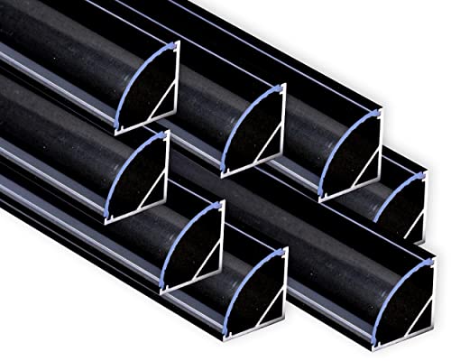 AFTERTECH 8 x 3 m (24 m) 1616N 16 x 16 mm schwarz Eckprofil Aluminium für LED-Streifen, starr, 3 m, 3 m + Deckel (8 x 3 m, 1616 Schwarz hell) von AFTERTECH