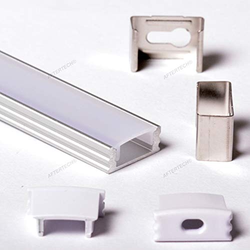 Aftertech® 1807 17x7mm ALUMINIUMPROFIL 1M FÜR LED STRIP STRIP RIGID BAR 1MT GUIDE PROFIL + MATT COVER von AFTERTECH