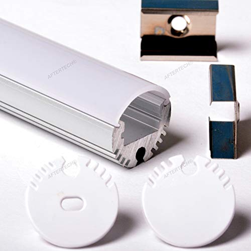 Aftertech® 2020 20 mm ø ALUMINIUM RUNDES PROFIL 1M FÜR LED STRIP STRIP RIGID BAR 1MT + MATT COVER von AFTERTECH
