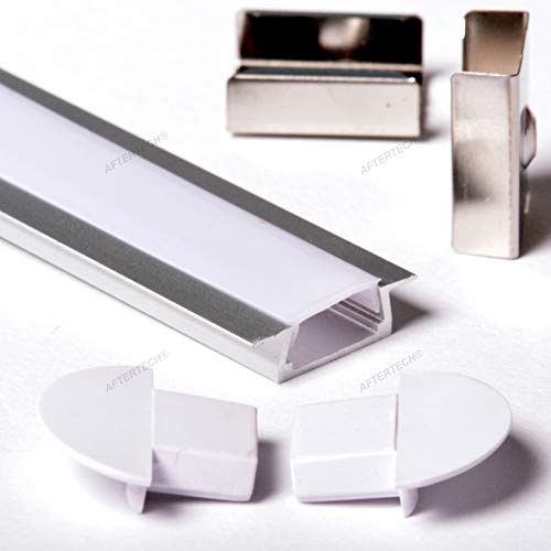 Aftertech® 2206 22x6mm ALESSINUM-PROFIL 1M FÜR LED-STRIP-STRIP-RIGID-BAR 1MT-FÜHRUNGSPROFIL + WEISSE ABDECKUNG von AFTERTECH