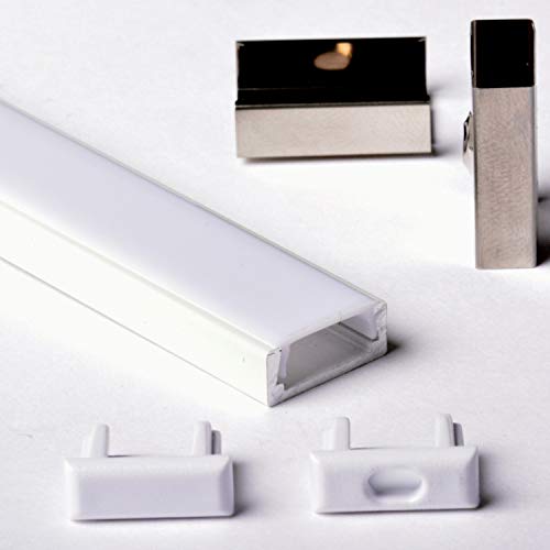 Aftertech® 3m 3m 1506B 15x6mm ALUMINIUMPROFIL FÜR LED STRIP STRIP RIGID BAR 3MT + ABDECKUNG (1506B WEISSE ABDECKUNG WEISSES PROFIL) von AFTERTECH