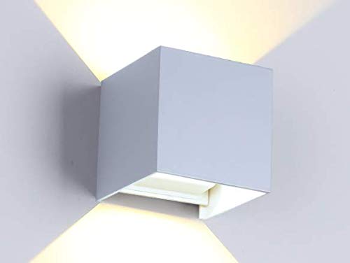 Aftertech® CUBO 10x10 MODERNE WANDLAMPE LED-LAMPE DIREKTES LICHT 10 W OBEN UND UNTEN (Warmweiß 3000K - 3200K E6B1) von AFTERTECH