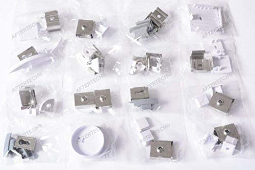 Aftertech® SET 2 BEFESTIGUNGSKLAMMER + 2 ZUSÄTZLICHE KAPPEN FÜR Aftertech®-ALUMINIUMPROFILE - HAKEN (1616B) von AFTERTECH