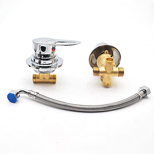 AFUDER 2/3/4/5 Output Diverter Zweiteiliger Duschraummischer Wasserhahn Keramikventilpatrone Kaltwarmwassermischerhahn Messing verchromt von AFUDER