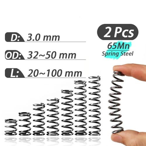 2 Stück 3,0 mm 65Mn Stahl-Druckfedern Außendurchmesser 40 mm/42 mm/45 mm/48 mm/50 Hochfester Federdraht zur Schwingungsdämpfung und Lastbeständigkeit(60mm,40mm) von AFUSFEXP