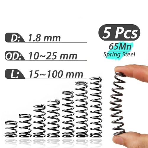 5 Stück 1,8 mm 65 Mn Stahl-Druckfedern, hohe Elastizitätsstärke, for den Einsatz in Automobilmaschinen, industrielle Schwingungsdämpfung, Resorte-Länge (50-100 mm)(50mm,15mm) von AFUSFEXP