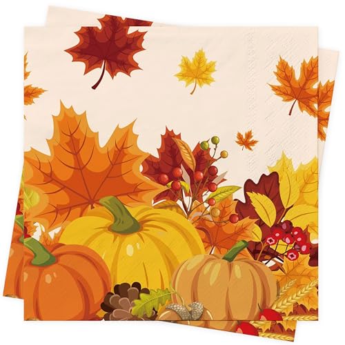 40Stück Servietten Herbst Thanksgiving Herbst Tischdeko Thanksgiving Deko Papierservietten Cocktail Servietten Herbst mit Herbstblätter Kürbis Halloween Servietten Ernte Herbst Party Zubehör 33x33 40Stück Servietten Herbst Thanksgiving Herbst Tischdeko Thanksgiving Deko Papierservietten Cocktail Servietten Herbst mit Herbstblätter Kürbis Halloween Servietten Ernte Herbst Party Zubehör 33x33 von AFYHH