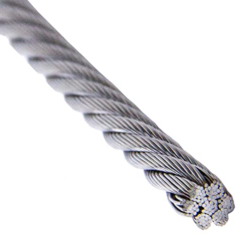 Drahtseil 5,0 mm Weich 7x19 Edelstahl A4 V4A (1 Meter) Drahtseile Seil Geländerseil Edelstahldrahtseil Forstseil Draht Windenseil Edelstahlseile | AG-BOX® von AG-BOX