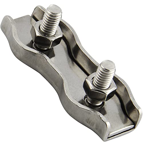 Duplex Klemme 10mm (10 Stück) aus Edelstahl A4 V4A Drahtseilklemme Seilklemme Drahtseil Clips Stahlseil Wäscheleine Kabelklemme Marine Seilverbinder Seil Boot Markise | AG-BOX® von AG-BOX