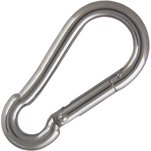 Karabinerhaken 8x80 mm (1 Stück) ähnl. DIN 5299 aus Edelstahl A4 V4A Feuerwehr Karabiner-Haken Schnapphaken Gefederter Verschluss Karabiner Schnappverschluss | AG-BOX® von AG-BOX