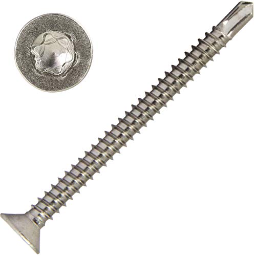 Selbstschneidend Senkkopf Bohrschrauben TORX 3,9x22 mm Form O (100 Stück) aus Edelstahl A2 (V2A) Senkkopfschrauben Blechschrauben DIN 7504 Innensechsrund Schnellbauschrauben | AG-BOX® von AG-BOX