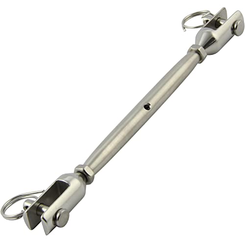 Wantenspanner Gabel-Gabel M10 (1 Stück) aus Edelstahl A4 V4A Seilspanner Spannschlos Spanner Spannschlösser Spannschraube Gabel Terminal Sonnensegel| AG-BOX® von AG-BOX