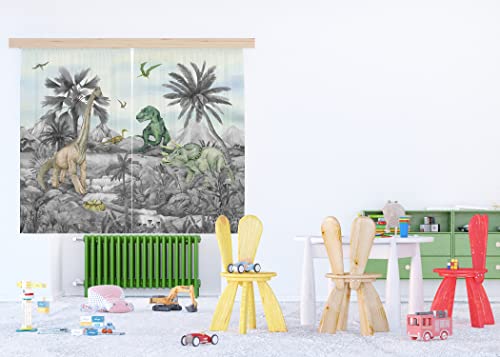 AG Design Decorative Photo Curtain Dinosaurs | 180 x 160 cm | Polyester | Semi-Transparent AG Design Decorative Photo Curtain Dinosaurs | 180 x 160 cm | Polyester | Semi-Transparent von AG Design