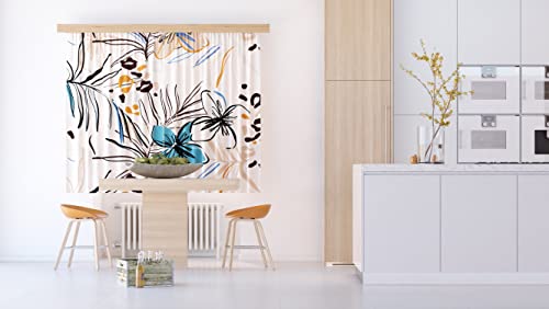 AG Design Decorative Photo Curtain Gentle Florals | 180 x 160 cm | Polyester | Semi-Transparent von AG Design