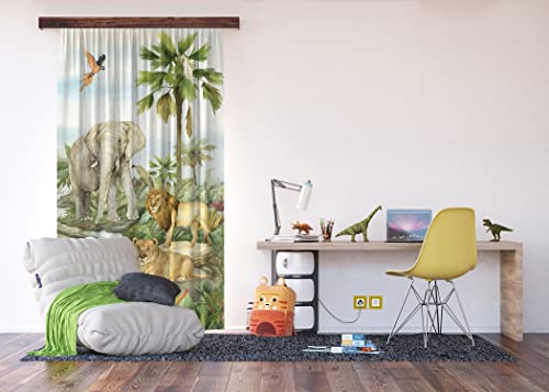 AG Design Decorative Photo Curtain Jungle | 140 x 245 cm | Polyester | Semi-Transparent von AG Design