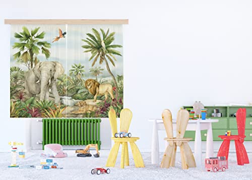 AG Design Decorative Photo Curtain Jungle | 180 x 160 cm | Polyester | Semi-Transparent von AG Design