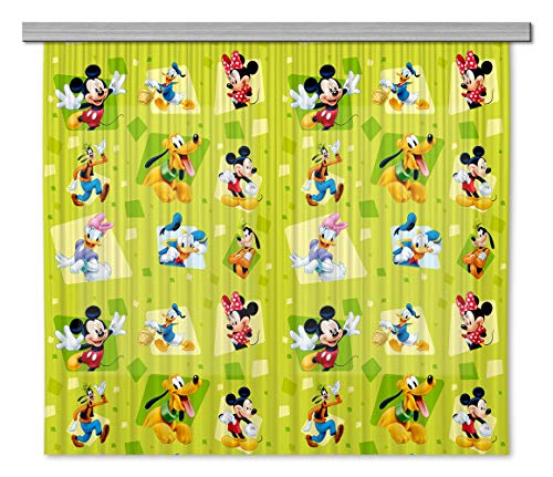 AG Design Disney Mickey Mouse Polyester Vorhänge Kinderzimmer 180 x 160 cm Gardinen 2 Teil | FCSXL 4365 von AG Design