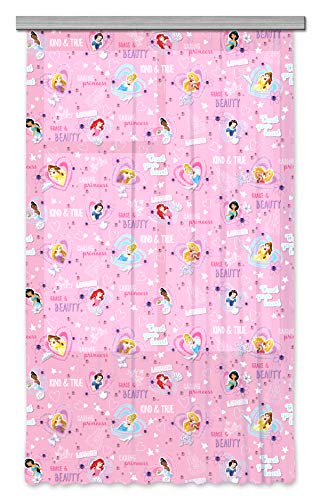 AG Design Disney Princess Prinzessinen Kinderzimmer Gardine/Vorhang, 1 Teil, Stoff, Multicolor, 140 x 245 cm von AG Design