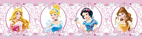 AG Design Selbstklebende Bordüre Disney Prinzessin, WBD 8065 | Wasserfest Kinderzimmer Wand Dekoration | Wandbordüre für Mädchen und Junge | Folie, Mehrfarbig | Breite 500 cm x Höhe 13.8 cm von AG Design