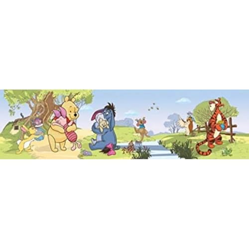 AG Design Disney Winnie Puuh und seine Freunde Kinderzimmer Selbstklebende Bordüre, Wand Sticker, 500 x 10 cm | WBD 8080 von AG Design