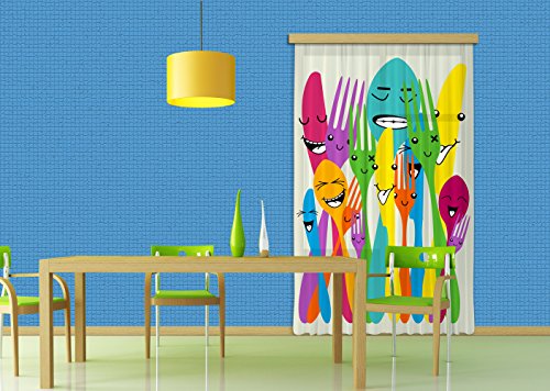 Gardine/Vorhang FCP L 6509 Löffel&Gabeln, 140 x 245 cm, 1-teilig Gardine/Vorhang FCP L 6509 Löffel&Gabeln, 140 x 245 cm, 1-teilig von AG Design