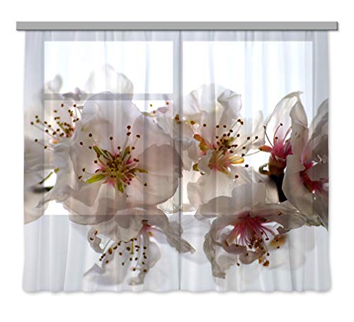 Gardine/Vorhang FCS 7409, Blumen, 280 x 245 cm, 2-teilig" von AG Design