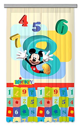 AG Design Disney Mickey Mouse Kinderzimmer Gardine/Vorhang, Stoff, Mehrfarbig, 140 cm x 245 cm von AG Design