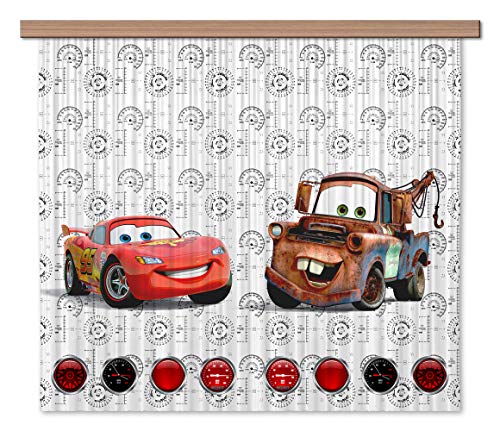 AG Design Disney Cars Polyester Vorhänge Autos Kinderzimmer 180 x 160 cm Gardinen 2 Teil | FCSXL 4368 von AG Design