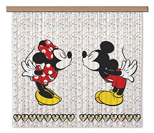 AG Design Disney Mickey Mouse und Minnie Mouse Polyester Vorhänge Kinderzimmer 180 x 160 cm Gardinen 2 Teilen | FCSXL 4371 von AG Design