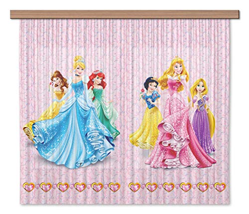 AG Design Disney Prinzessinnen Polyester Vorhänge Kinderzimmer 180 x 160 cm Gardinen 1 Einheiten | FCSXL 4372 von AG Design